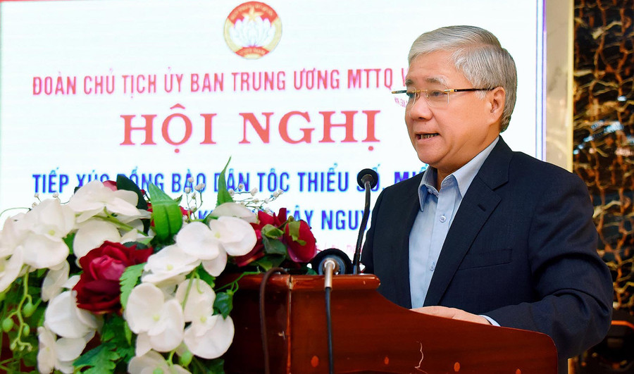 Chủ tịch Ủy ban Trung ương MTTQ Việt Nam Đỗ Văn Chiến phát biểu tại hội nghị. Ảnh Đức Thụy Chủ tịch Ủy ban Trung ương MTTQ Việt Nam phát biểu tại hội nghị. Ảnh Đức Thụy