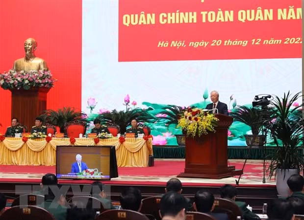 Tổng Bí thư Nguyễn Phú Trọng phát biểu chỉ đạo. (Ảnh: Trọng Đức/TTXVN)