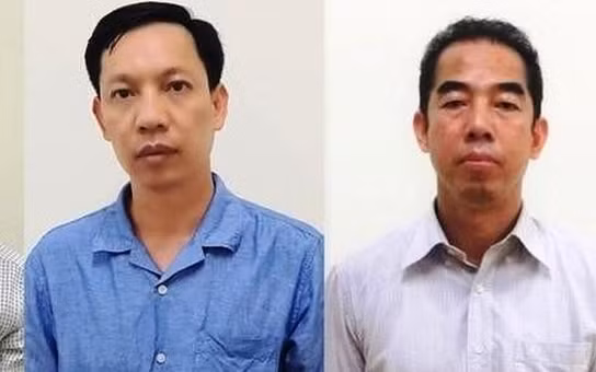 Các bị can (từ trái sang phải): Phạm Trung Kiên, Vũ Anh Tuấn và Tô Anh Dũng. Ảnh: Bộ Công an