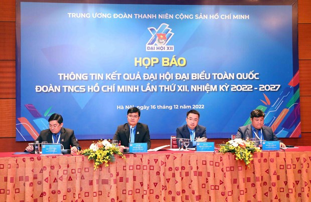 Bí thư thứ nhất Trung ương Đoàn Bùi Quang Huy thông tin tới các cơ quan thông tấn, báo chí về kết quả đại hội. (Ảnh: Phạm Kiên/TTXVN) Bí thư thứ nhất Trung ương Đoàn Bùi Quang Huy thông tin tới các cơ quan thông tấn, báo chí về kết quả đại hội. (Ảnh: Phạm Kiên/TTXVN)