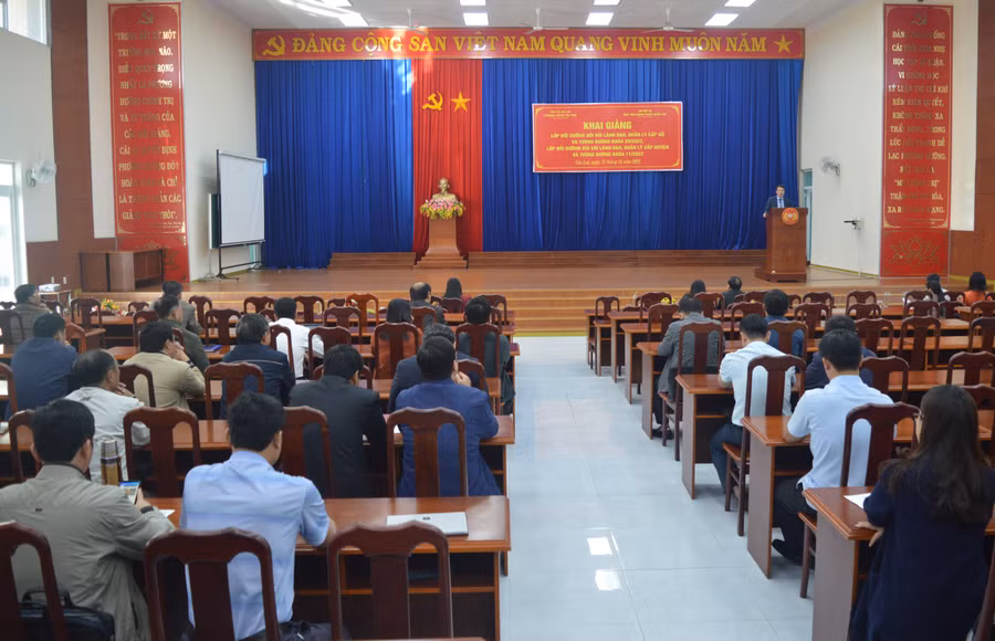 Quang cảnh buổi lễ khai giảng. Ảnh: Anh Huy