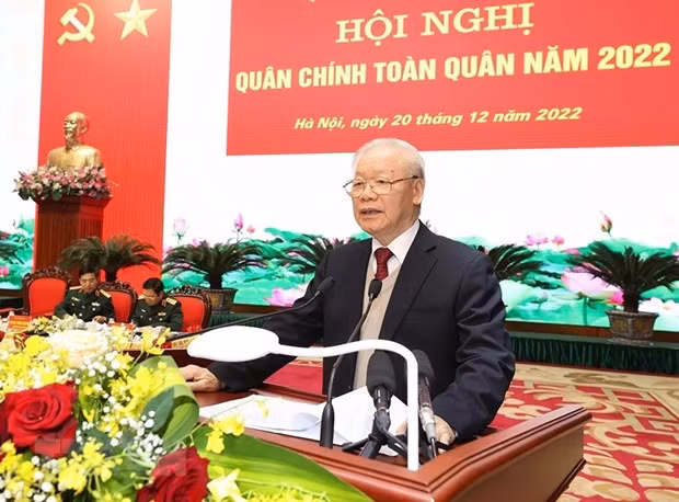 Tổng Bí thư Nguyễn Phú Trọng phát biểu chỉ đạo hội nghị. (Ảnh: Trí Dũng/TTXVN)