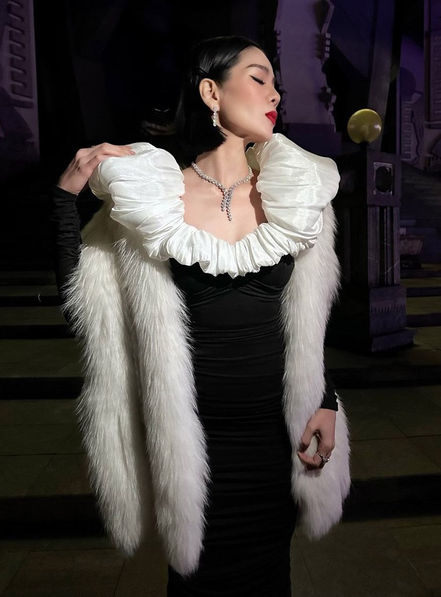 Trong một show diễn gần đây tại Đà Lạt, nữ ca sĩ cũng khoác áo lông sang chảnh giá hơn 3.000 USD. Luôn chỉn chu và đầu tư mạnh vào vẻ ngoài, sự xuất hiện của nữ ca sĩ Giấc mơ có thật luôn khiến người khác trầm trồ. Ảnh: Trương Gia Huy