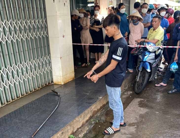 Bị can Tuấn tại hiện trường vụ án. Ảnh: Viện KSND cung cấp