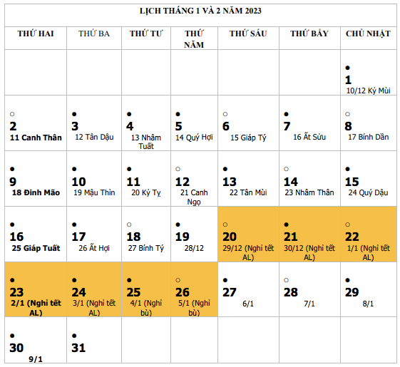  Tết Quý Mão 2023, công chức, viên chức được nghỉ 7 ngày.
