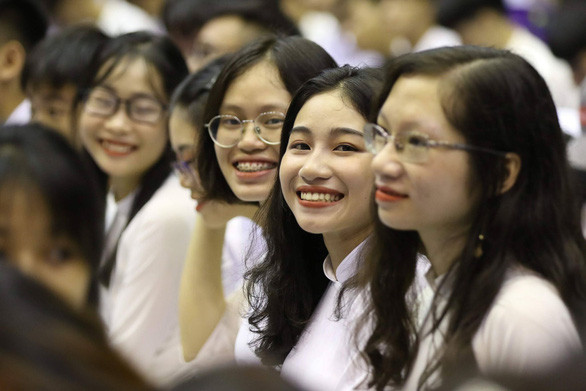 Sinh viên trường ĐH Sư phạm Hà Nội trong ngày khai trường đầu năm học 2019-2020 - Ảnh: NHẬT MINH