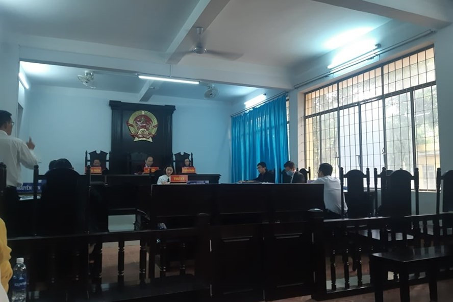 Quang cảnh phiên tòa phúc phẩm xét xử vụ ''người lao động kiện công ty bảo hiểm cho nghỉ việc trái luật''. Ảnh Bảo Trung