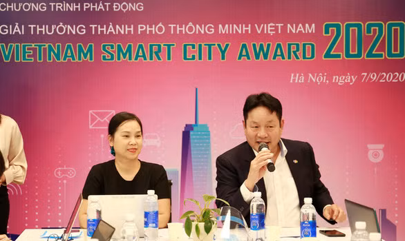 Ông Trương Gia Bình cho biết Giải thưởng Vietnam Smart City Award sẽ được tổ chức thường niên bắt đầu từ năm 2020 - Ảnh: T. HÀ