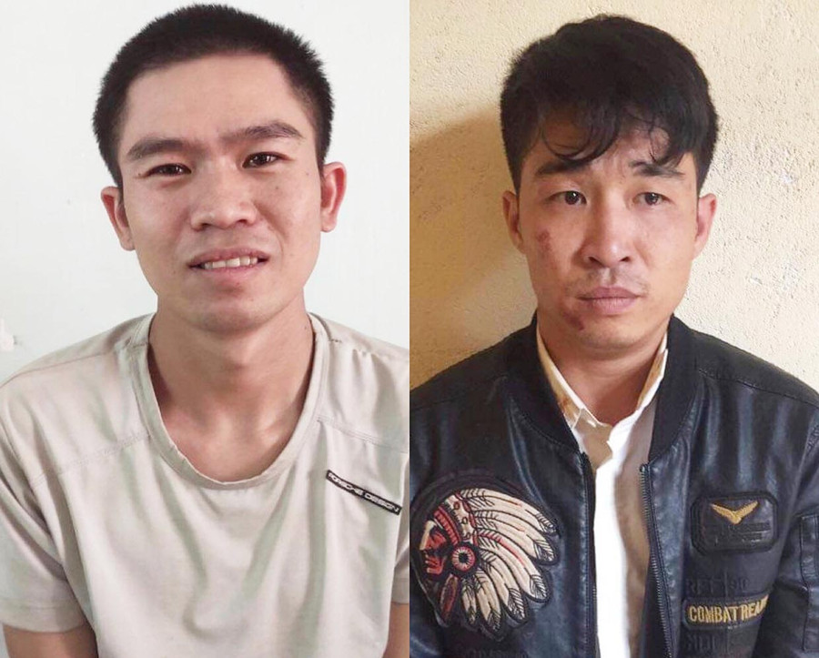  Hải (trái) và Hậu tại Cơ quan Công an. Ảnh: Văn Ngọc