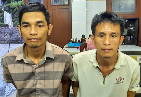 2 đối tượng Trà, Thắng tại cơ quan Công an