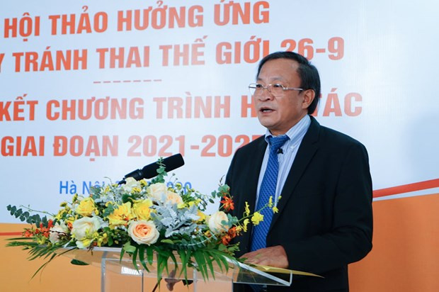 Ông Nguyễn Doãn Tú-Tổng Cục trưởng Tổng cục dân số-kế hoạch hoá gia đình phát biểu tại hội thảo ngày 25/9. (Ảnh: PV/Vietnam+) Ông Nguyễn Doãn Tú-Tổng Cục trưởng Tổng cục dân số-kế hoạch hoá gia đình phát biểu tại hội thảo ngày 25/9. (Ảnh: PV/Vietnam+)