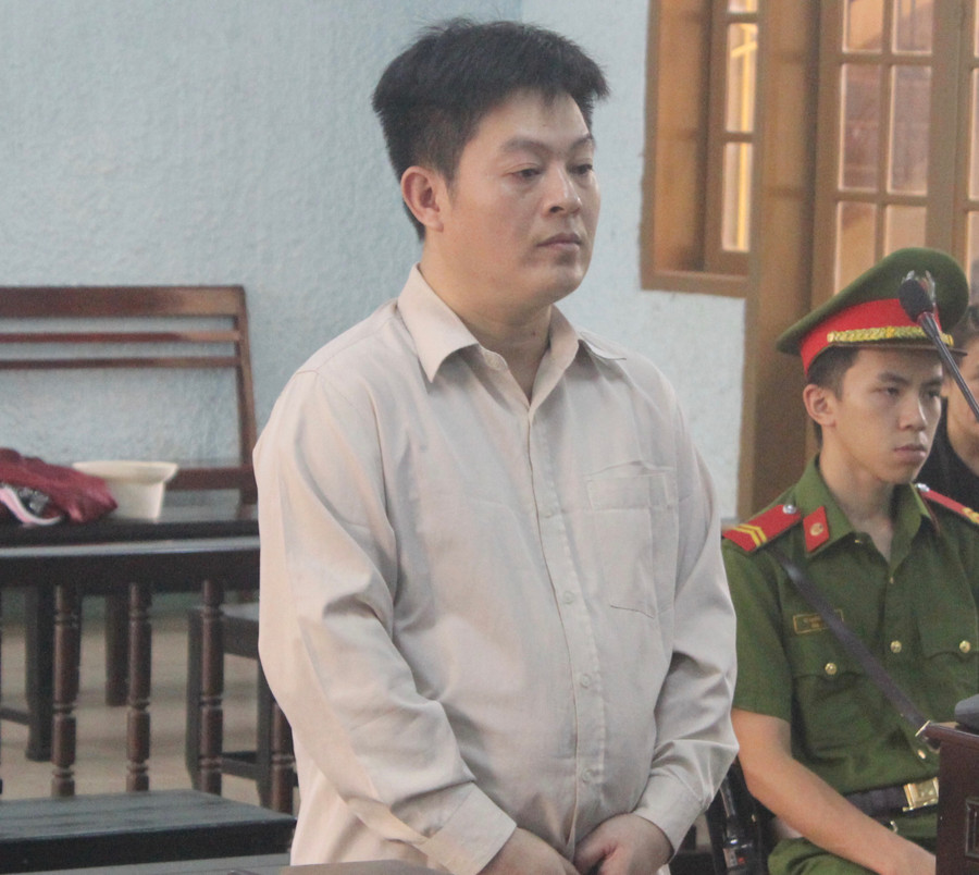 Bị cáo Lê Văn Thắng tại phiên tòa. Ảnh: Lê Văn Ngọc Thắng đã phải lãnh án 14 năm tù. Ảnh: Lê Văn Ngọc