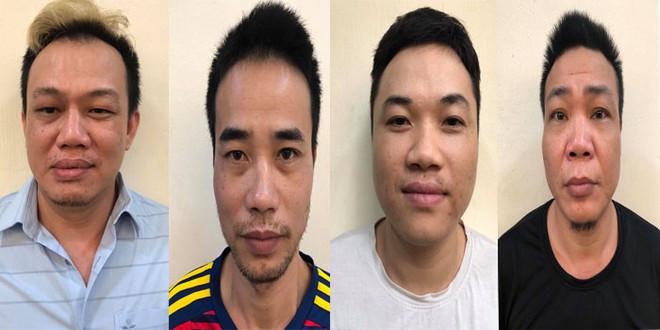 Nhóm bị can tại cơ quan công an Nhóm bị can tại cơ quan công an