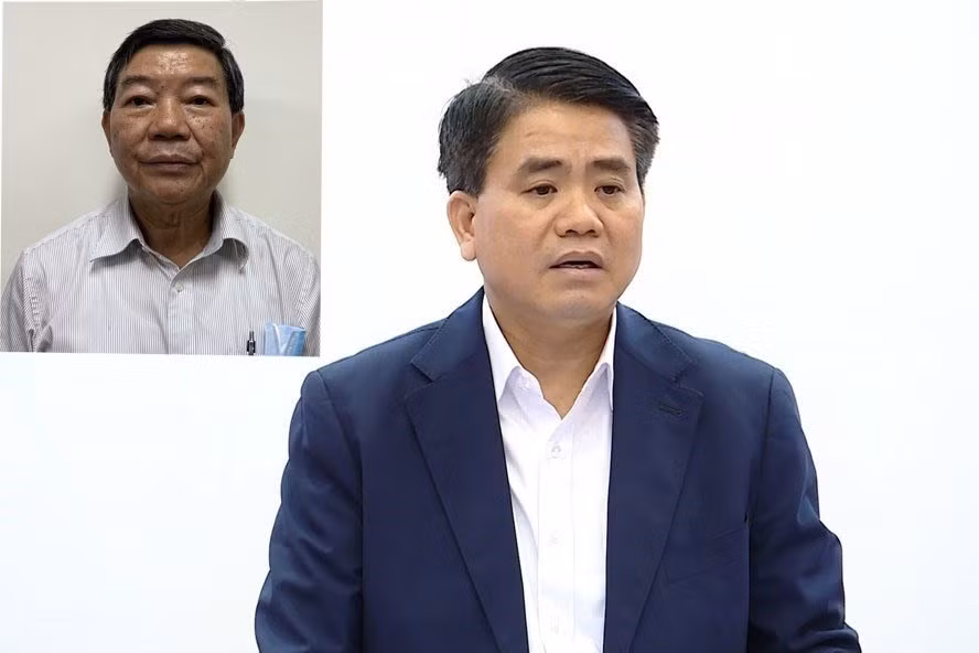 Ông Nguyễn Đức Chung (ảnh lớn) và ông Nguyễn Quốc Anh. Ảnh Đ.H