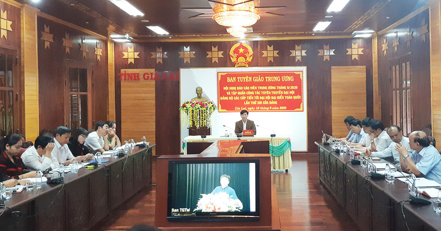 Quang cảnh hội nghị tại điểm cầu Gia Lai. Ảnh: Duy Lê Quang cảnh hội nghị. Ảnh: Duy Lê