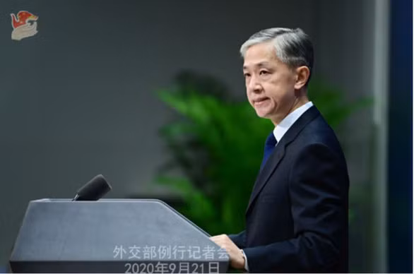 Người phát ngôn Bộ Ngoại giao Trung Quốc Uông Văn Bân - Ảnh chụp màn hình Chinanews
