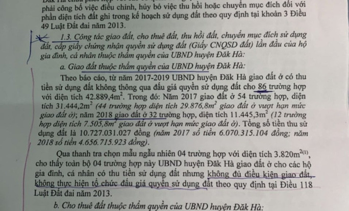 Sở TN-MT đã chỉ rõ nhiều trường hợp không đủ điều kiện nhưng vẫn được giao đất