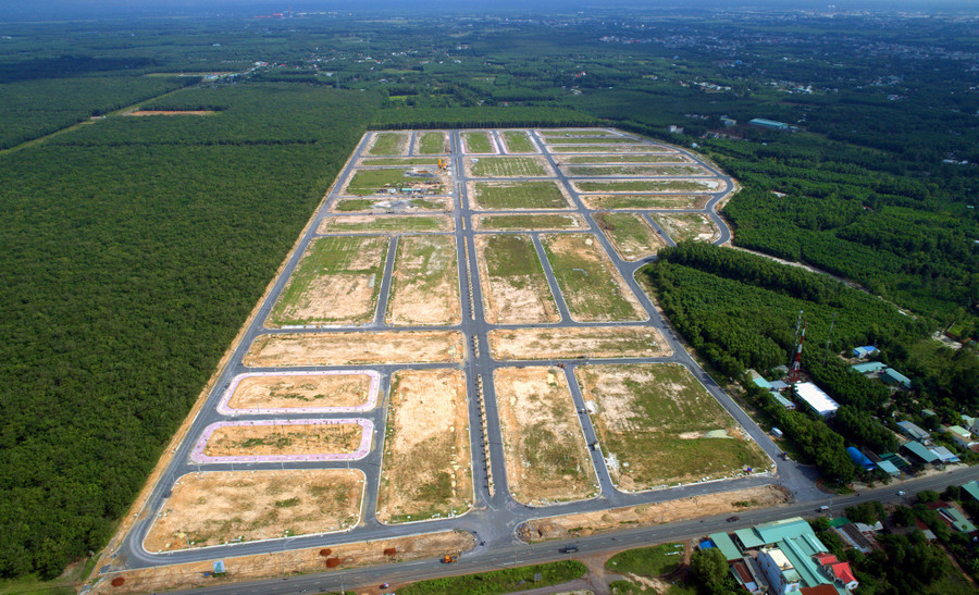 Một dự án đất nền ăn theo công trình sân bay Long Thành tại huyện Long Thành, tỉnh Đồng Nai. Ảnh: Lê Quân.