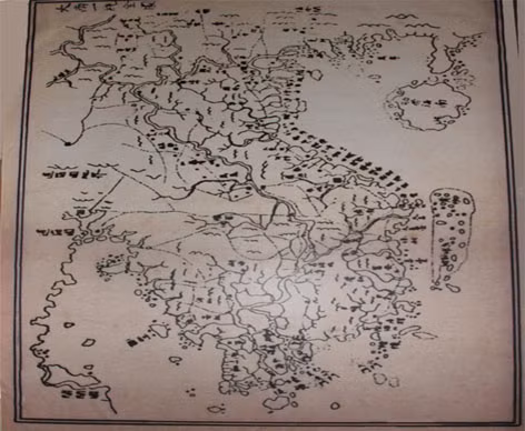 Bản vẽ Đại Nam nhất thống toàn đồ thời Minh Mạng thể hiện rõ 2 quần đảo Hoàng Sa và Trường Sa là của Việt Nam Ảnh: tư liệu