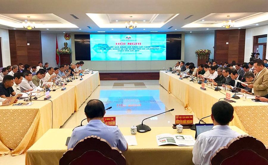 Hội nghị Công bố kết quả đánh giá Bộ chỉ số DDCI năm 2019. Ảnh: Hà Duy