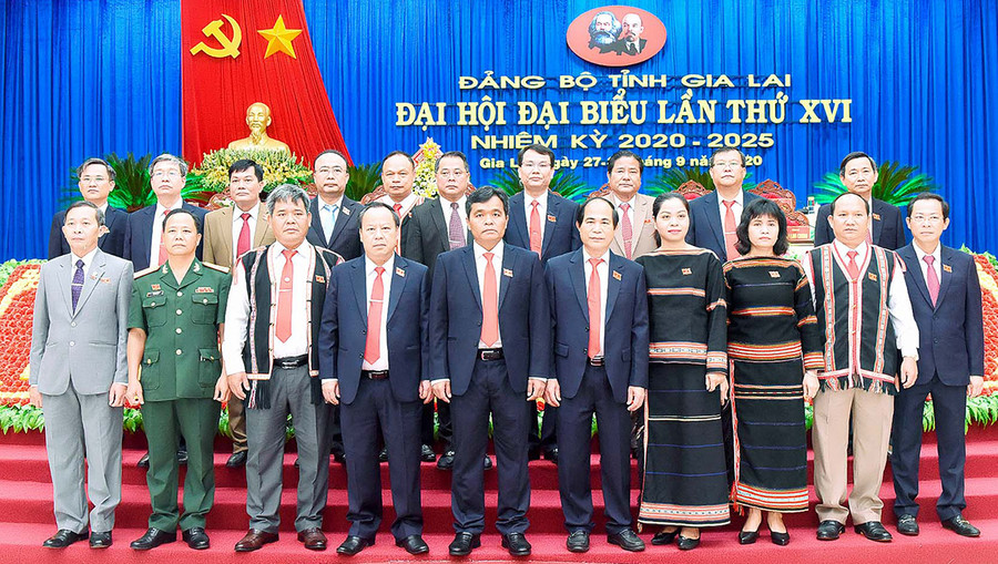 Đoàn đại biểu dự Đại hội đại biểu toàn quốc lần thứ XIII của Đảng ra mắt, nhận nhiệm vụ trước Đại hội. Ảnh: Đ.T 