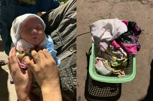 Cháu bé sơ sinh đã được người dân giao chính quyền chăm sóc. Ảnh: N.T