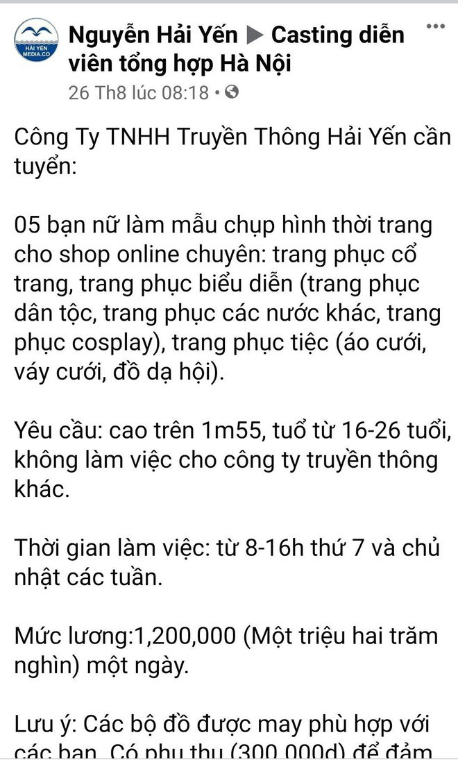 Trang Facebook có tên Nguyễn Hải Yến, đối tượng Mạnh lập ra để lừa đảo.