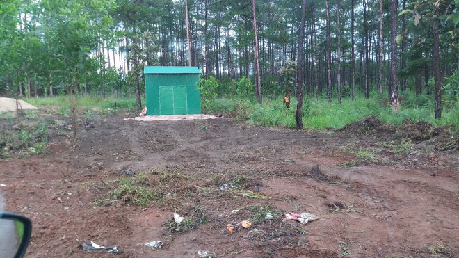 Một căn chòi vừa được người dân lấn chiếm đất rừng xây dựng trên TK 439 ẢNH: TRÙNG DƯƠNG