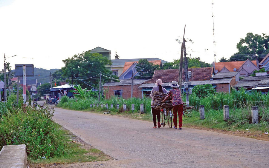 Lúc dắt xe củi đi bán, Tùng dẫn chị gái tên Nguyễn Thị Hồng Quyên đi cùng vì buổi chiều Quyên thường lên cơn