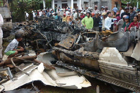 Hiện trường vụ tai nạn.