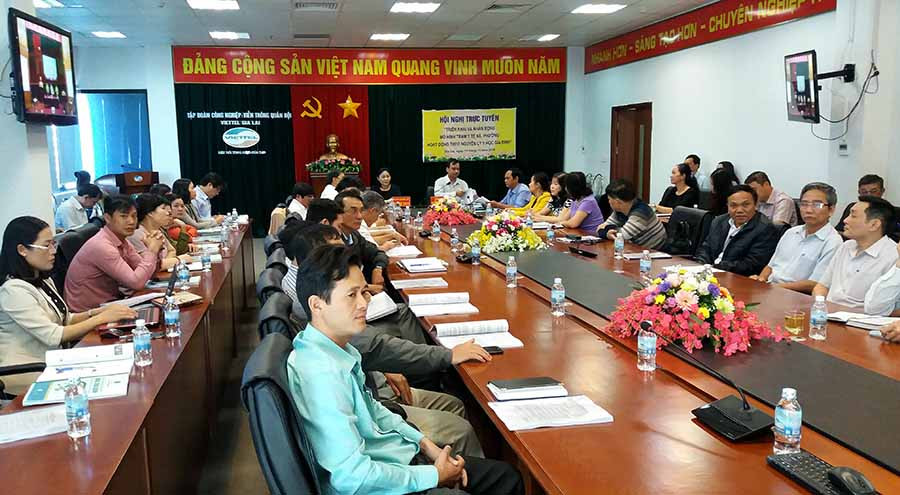  Quang cảnh hội nghị trực tuyến tại điểm cầu Gia Lai. Ảnh: Như Nguyện