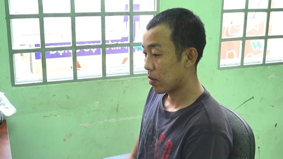 Đối tượng Tuấn tại cơ quan công an Đối tượng Tuấn tại cơ quan công an