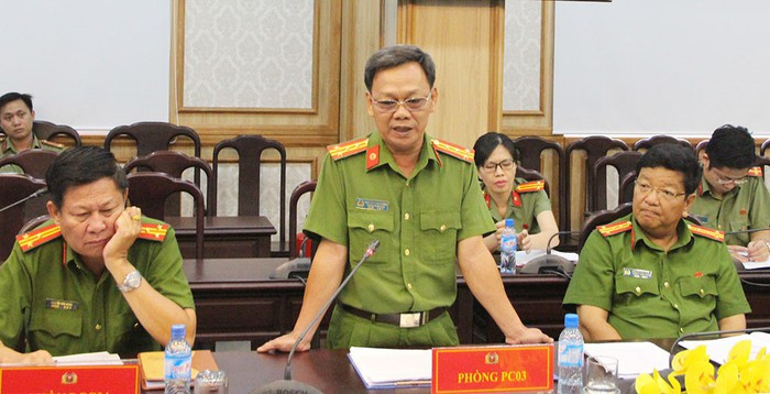 Đại tá Nguyễn Văn Thắng thông tin vụ việc - Ảnh: Đỗ Trường Đại tá Nguyễn Văn Thắng thông tin vụ việc - Ảnh: Đỗ Trường