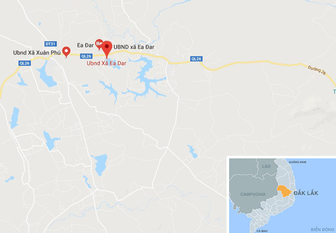 Xã Ea Đar, nơi xảy ra sự việc. Ảnh: Google Maps. Xã Ea Đar, nơi xảy ra sự việc. Ảnh: Google Maps.