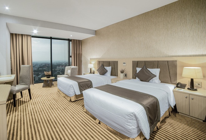 Phòng đôi dành cho các tuyển thủ Việt Nam thi đấu trên đất Lào ở AFF Cup 2018.