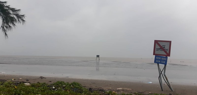 Biển Cần (TP.HCM) giờ sáng nay. Ảnh: Q.VŨ 