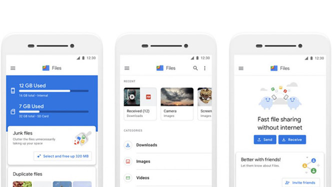 Bạn sẽ thấy tên gọi Files thay thế cho Files Go nếu đã cài đặt nó vào thiết bị