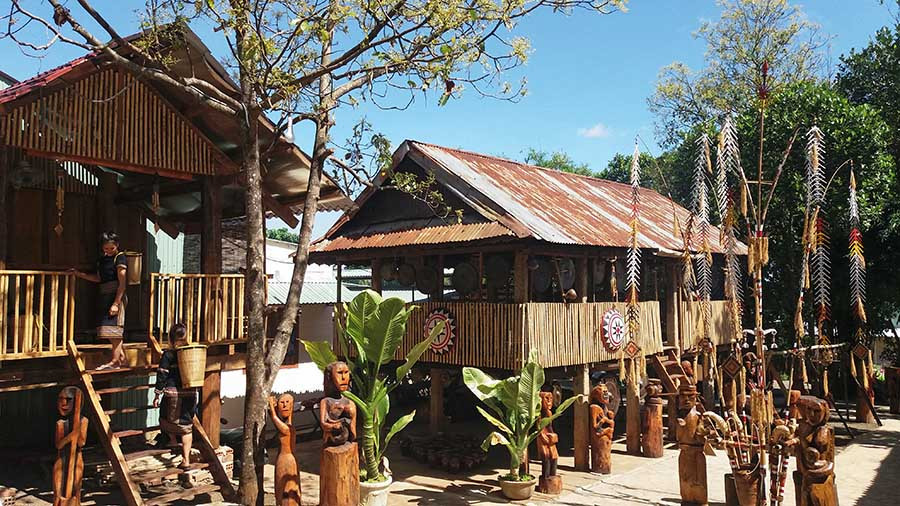  Một góc nhà hàng Plây Cồng Chiêng. Ảnh: N.N 