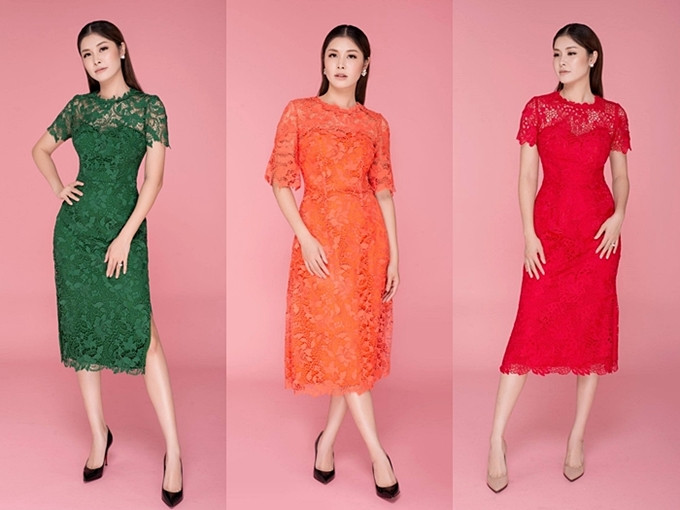 Gam màu sắc đa dạng trên nền chất liệu ren cũng là điểm nhấn của bộ sưu tập.