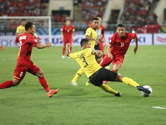 Tuyển Việt Nam có sự khởi đầu rất ấn tượng ở AFF Cup 2018. Ảnh S.N