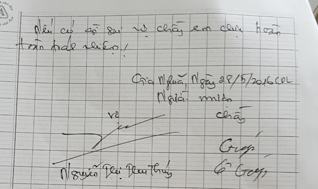 Bà Thúy cùng chồng ký giấy hẹn trả nợ trong vòng 1 tháng nhưng sau 2 năm vẫn chưa trả.