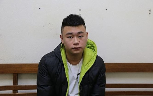 Đối tượng Hiếu tại cơ quan điều tra