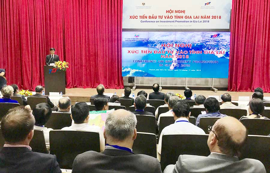 Hội nghị Xúc tiến đầu tư tỉnh Gia Lai năm 2018 tại TP. HCM. Ảnh: Hà Duy Hội nghị Xúc tiến đầu tư tỉnh Gia Lai năm 2018 tại TP. HCM. Ảnh: Hà Duy