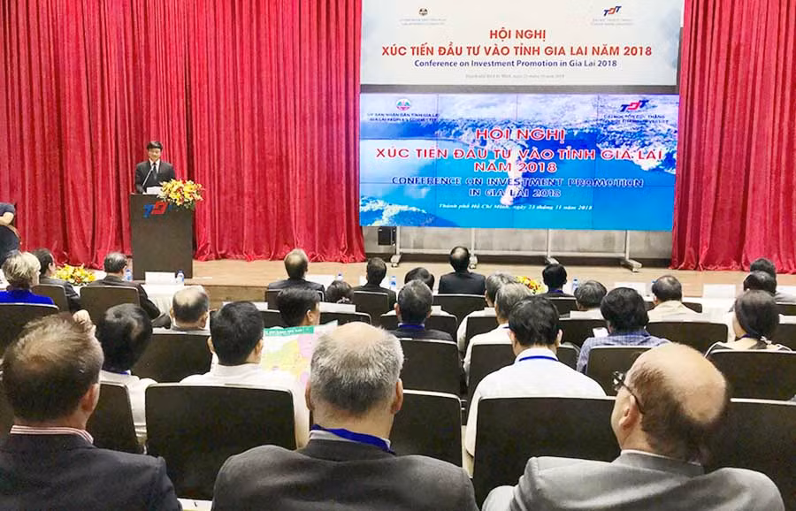 Hội nghị Xúc tiến đầu tư tỉnh Gia Lai năm 2018 tại TP. HCM. Ảnh: Hà Duy