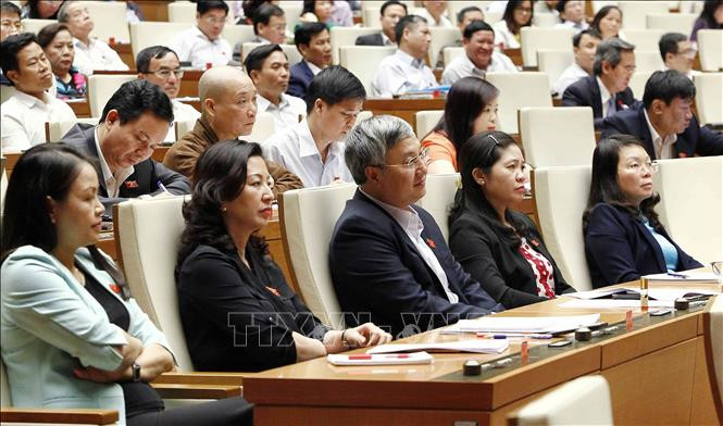 Đoàn đại biểu Quốc hội tỉnh Bắc Giang tại Phiên chất vấn và trả lời chất vấn (Chiều 01/11/2018) Ảnh: Văn Điệp/TTXVN