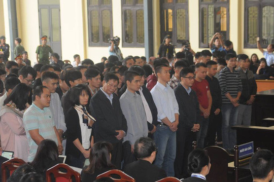 Các bị cáo tại phiên tòa Các bị cáo tại phiên tòa