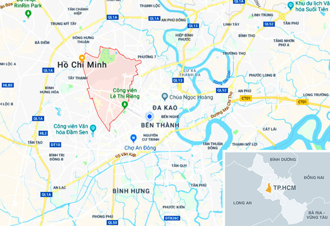Quận Tân Bình, nơi xảy ra vụ việc. Ảnh: Google Maps. Quận Tân Bình, nơi xảy ra vụ việc. Ảnh: Google Maps.