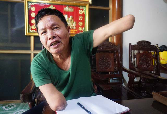 Cựu lính pháo binh Nguyễn Văn Linh và đôi bàn tay cụt đến khuỷu