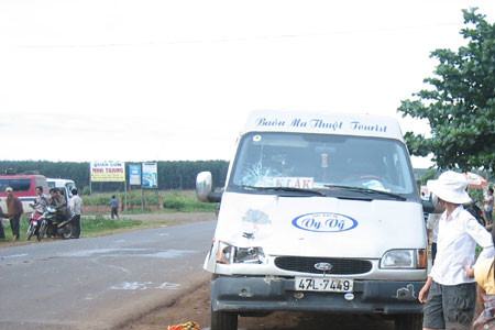 Hiện trường vụ tai nạn. Ảnh: Thục Vy