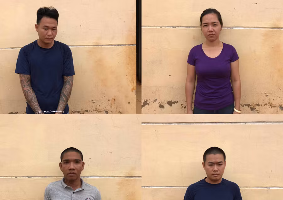 4 đối tượng đã bị khởi tố. Ảnh: Văn Ngọc